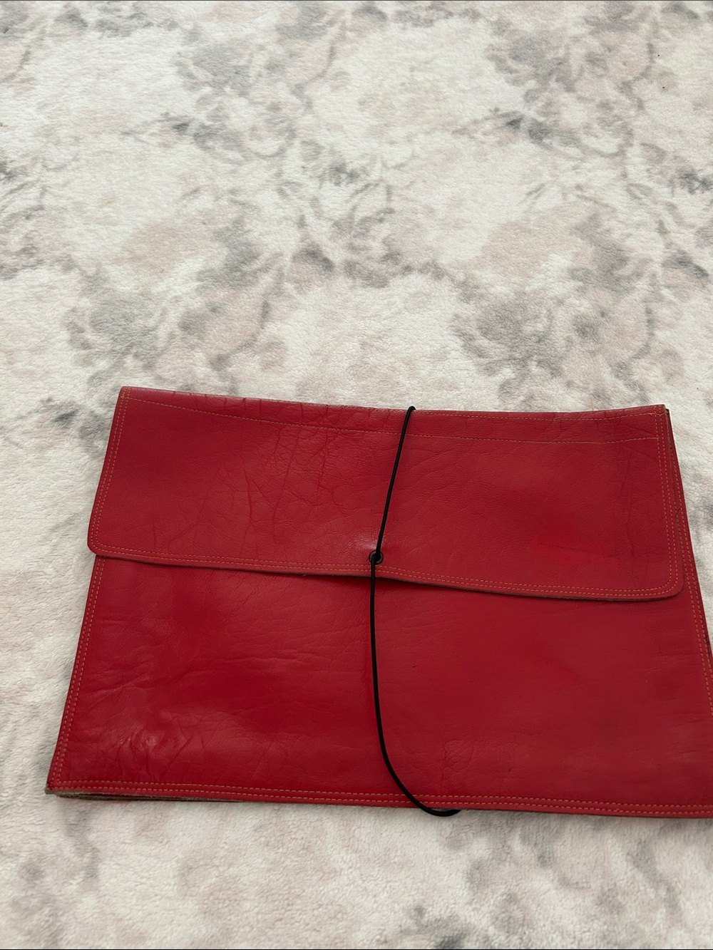 Red Leather Sleeve Clutch